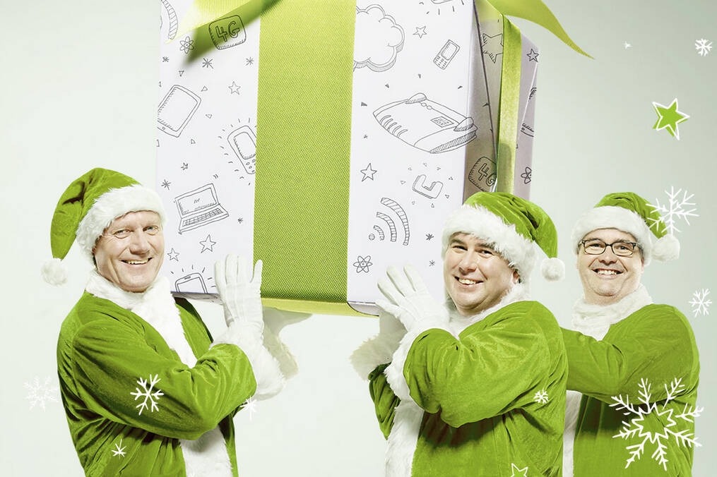 Voux publicité des pères Noel verts
