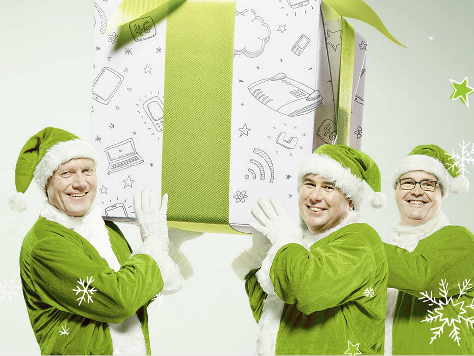 Voux publicité des pères Noel verts